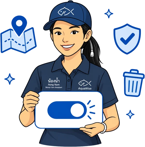 Nong Nam holding a consent switch